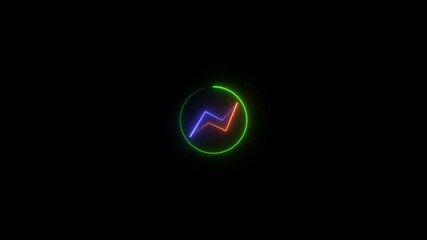 Wall Mural - abstract neon light charging and circle icon animation background.