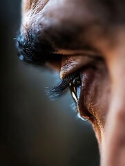 Poster - Close up of a human eye with captivating details reflecting light and emotions : Generative AI