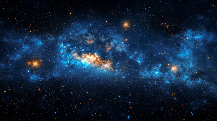 blue night starry sky with glowing stars. nights space background. astrology and horoscope concept. 