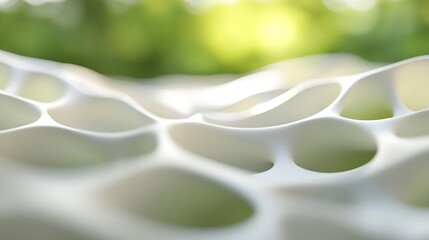 Leinwandbilder - Abstract Close-Up of White Organic Material with Soft Focus : Generative AI