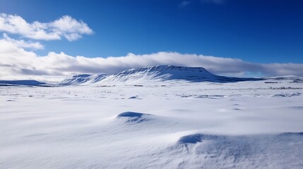 Aufkleber - Stunning Snowy Landscape with Dramatic Sky and Mountain Peaks : Generative AI