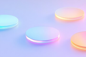 Modern flat ui design with colorful hover effect circles for digital interfaces
