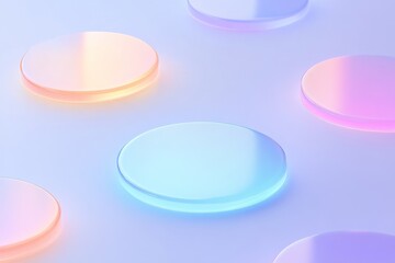 Colorful gradient discs with flat ui design and hover effect for digital interfaces