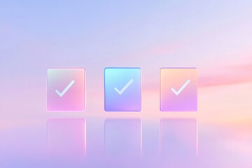 Minimalist flat ui checkbox design in soft pastel colors for modern digital interfaces