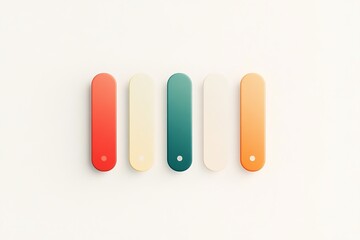 Minimalist flat ui design with colorful vertical bars for modern interface