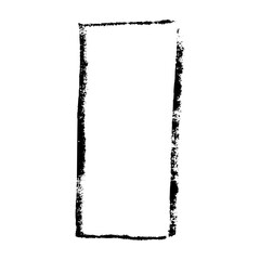 Wall Mural - hand-drawn rectangular frame with rough brush strokes, sketchy pencil and chalk outline, scribbled s