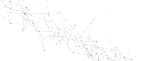 Fototapete - Vector illustration of minimalistic design with connecting the dots and lines. Vector Connect link background.