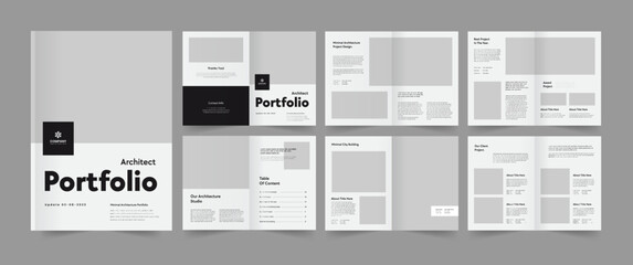 Wall Mural - Creative Personal Portfolio Template, Architecture Portfolio Design, Photography Portfolio Album.