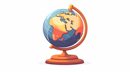 pixel art globe with continents and oceans on white background representing geography education and 