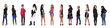 © Curto - large group of women standing with their backs to each other, turning and looking at the camera..