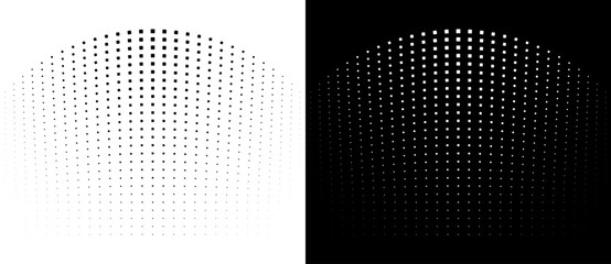Fototapete - Modern abstract background. Halftone squares as design element. Black shape on a white background and the same white shape on the black side.
