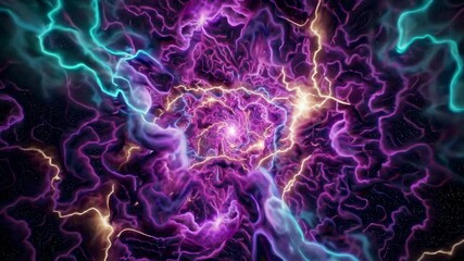 Wall Mural - a dynamic, swirling energy vortex in vibrant colors, captured from a top-down angle, resembling a co