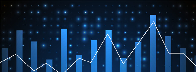 This image features a vibrant blue abstract tech pattern background. The design consists of a network grid with varying shades of blue, creating a dynamic and energetic visual effect