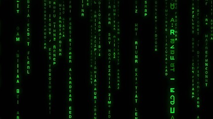 abstract matrix code background. green digital rain effect on black. tech concept, ideal for cybersp