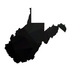 Wall Mural - Abstract Polygon - Low Poly Color Black West Virginia map. Vector Illustration eps10.