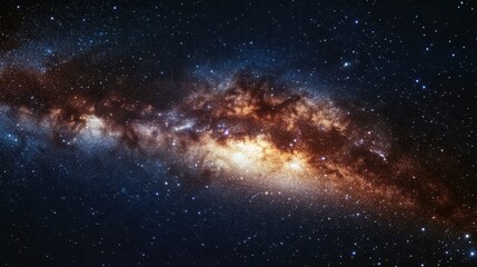 Wall Mural - celestial night sky with majestic milky way galaxy stretching across dark universe revealing countle