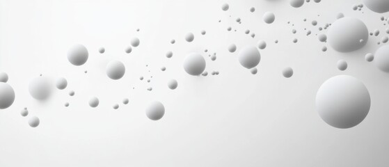 Wall Mural - abstract white spheres floating on a clean background, creating a modern and minimalist design with 
