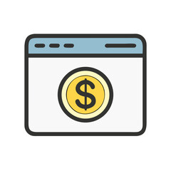 Poster -  Browser with Dollar Icon Representing Online Payment