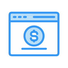 Poster -  Browser with Dollar Icon Representing Online Payment