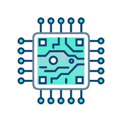 Poster - Circuit Board Icon Representing Technology