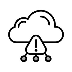 Poster - Cloud Warning Icon Representing Network Issues