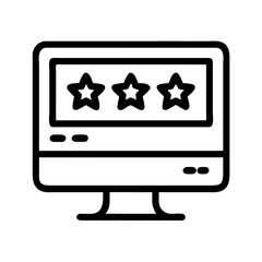 Aufkleber - Computer Monitor with Stars Icon Representing Digital Display