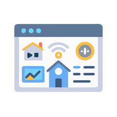 Leinwandbilder - Control Dashboard Icon Representing Smart Home