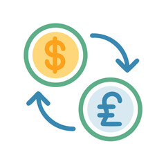 Poster - Currency Conversion Icon Representing Exchange Rate