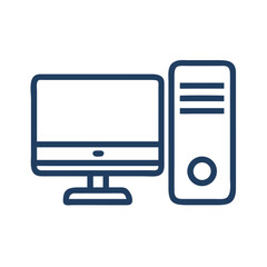 Poster - Desktop Tower Icon Representing a Personal Computer