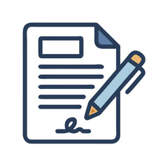 Poster - Document Signing Icon Representing Legal Contract