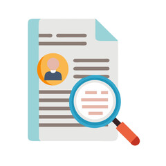 Poster - Document with Magnifier Icon Representing Research