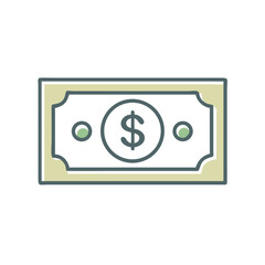 Poster - Dollar Bill Icon Representing Paper Currency