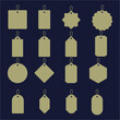 © erick - Set of Minimalistic Hanging Tag Shapes Isolated on Dark Background