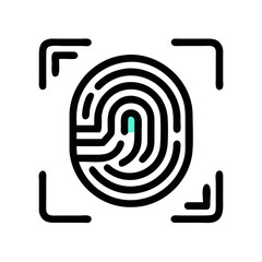 Poster - Fingerprint Scanner Icon Representing Biometric Identification