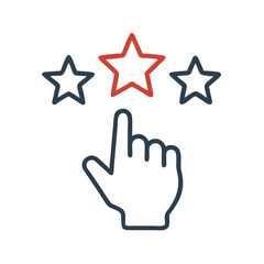 Aufkleber - Hand Clicking Star Icon Representing Rating Selection