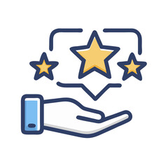 Aufkleber - Hand Holding Star Icon Representing Quality Feedback