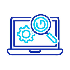 Fototapete - Laptop with SEO Icon – Search Engine Optimisation Symbol for Digital Marketing