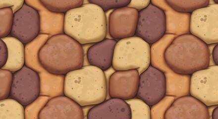 Aufkleber - Cartoon stone wall background with detailed texture and color variation