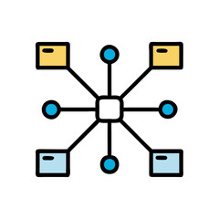 Poster - Network Diagram Icon Representing System Connectivity
