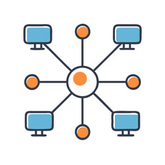 Poster - Network Diagram Icon Representing System Connectivity