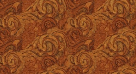 Leinwandbilder - Swirling Wood Grain Texture with Warm Brown Tones and Intricate Patterns