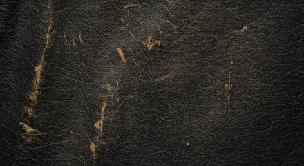 Leinwandbilder - Distressed Black Leather Texture Showing Wear and Tear Background