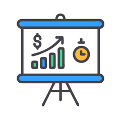 Fototapete - Presentation Board Icon Representing Financial Reporting