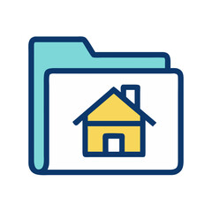 Poster - Real Estate Folder Icon Representing Property Documents