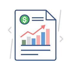 Poster - Report with Arrow Icon Representing Financial Performance Analysis