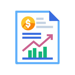 Fototapete - Report with Arrow Icon Representing Financial Performance Analysis