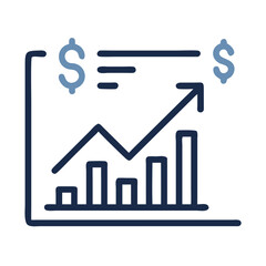 Fototapete - Rising Graph Icon Representing Profit Growth Trend