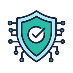 Aufkleber - Shield with Check Icon Representing Cybersecurity Protection