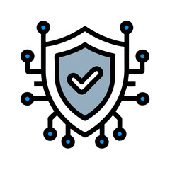 Aufkleber - Shield with Check Icon Representing Cybersecurity Protection