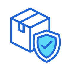 Poster - Shield with Checkmark Icon Representing Package Protection Guarantee